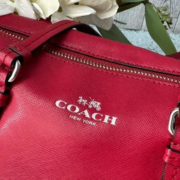 Coach Red Leather Satchel - Picture 4 of 10